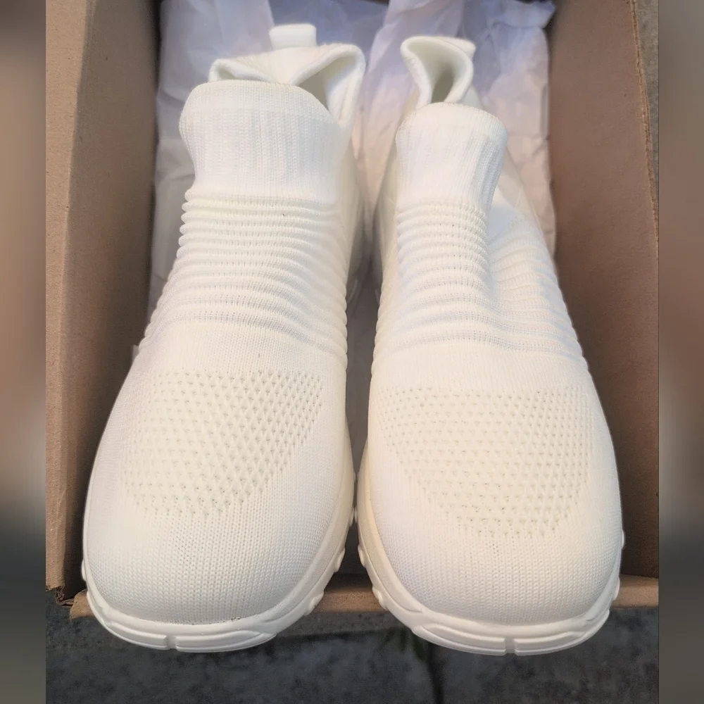 Women's White Slip-On Sneakers Size 40 (9-9.5)